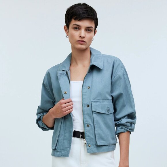 NWT Madewell Cropped Cargo Jacket (100% Cotton Canvas, XXS) NWT - Picture 1 of 7